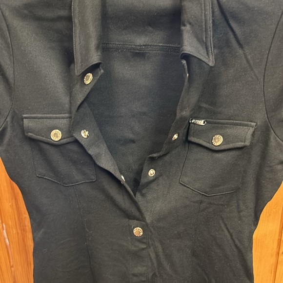 GUESS Black Dress with Collar & Buttons - Picture 4 of 5